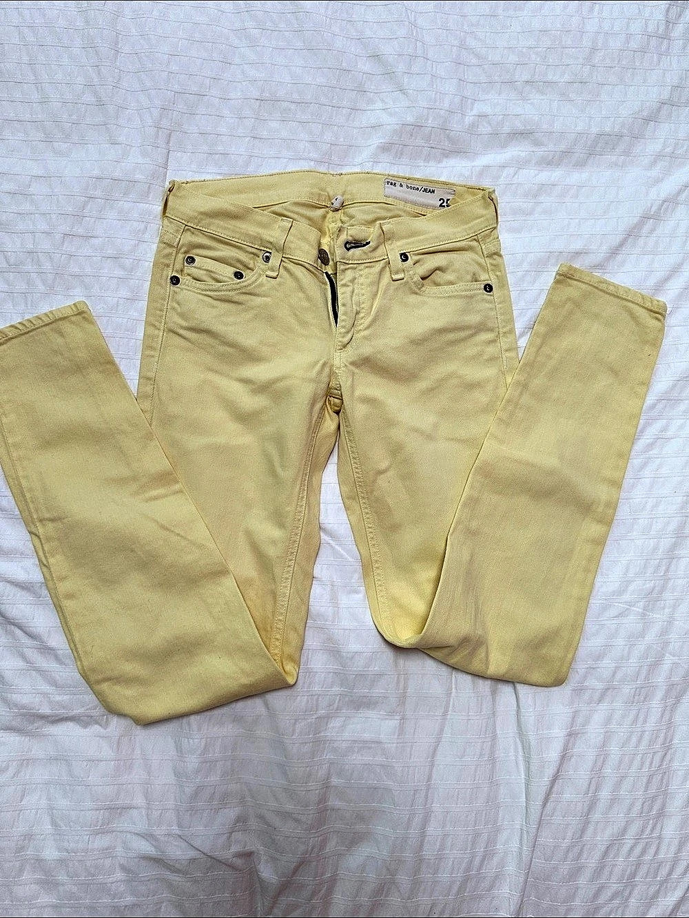 Y2K rag & bone JEAN Skinny Jeans Waist 25 Yellow
